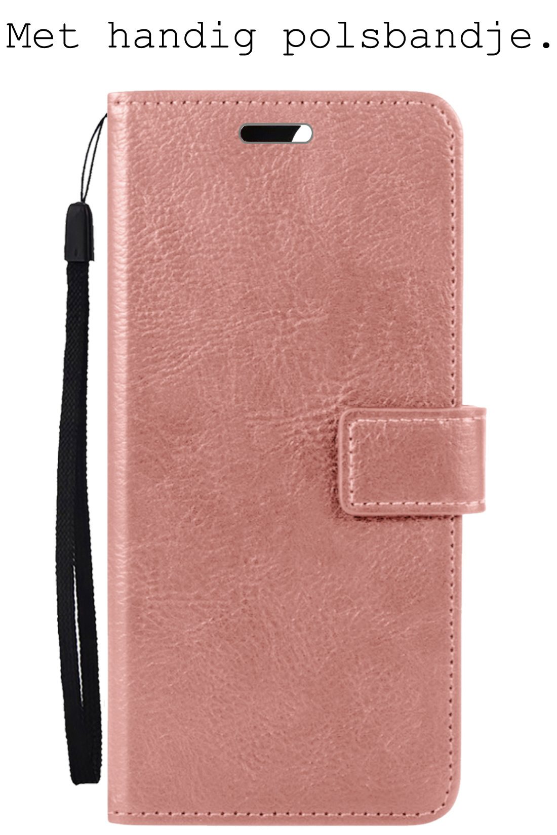 BASEY. Hoes Geschikt voor Samsung A13 5G Hoesje Bookcase Hoes Flip Case Book Cover - Hoesje Geschikt voor Samsung Galaxy A13 5G Hoes Book Case Hoesje - Rosé goud