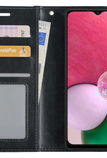 BASEY. Hoes Geschikt voor Samsung A13 5G Hoesje Bookcase Hoes Flip Case Book Cover - Hoesje Geschikt voor Samsung Galaxy A13 5G Hoes Book Case Hoesje - Zwart