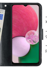 BASEY. Hoes Geschikt voor Samsung A13 5G Hoesje Bookcase Hoes Flip Case Book Cover - Hoesje Geschikt voor Samsung Galaxy A13 5G Hoes Book Case Hoesje - Zwart