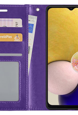 NoXx Hoes Geschikt voor Samsung A13 5G Hoesje Book Case Hoes Flip Cover Wallet Bookcase - Paars