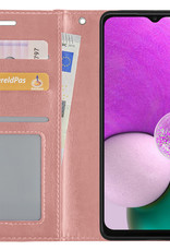 Nomfy Hoesje Geschikt voor Samsung A13 5G Hoes Bookcase Flipcase Book Cover - Hoes Geschikt voor Samsung Galaxy A13 5G Hoesje Book Case - Rosé goud