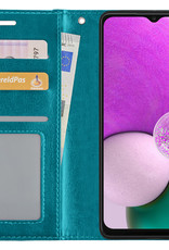 Nomfy Hoesje Geschikt voor Samsung A13 5G Hoes Bookcase Flipcase Book Cover - Hoes Geschikt voor Samsung Galaxy A13 5G Hoesje Book Case - Turquoise