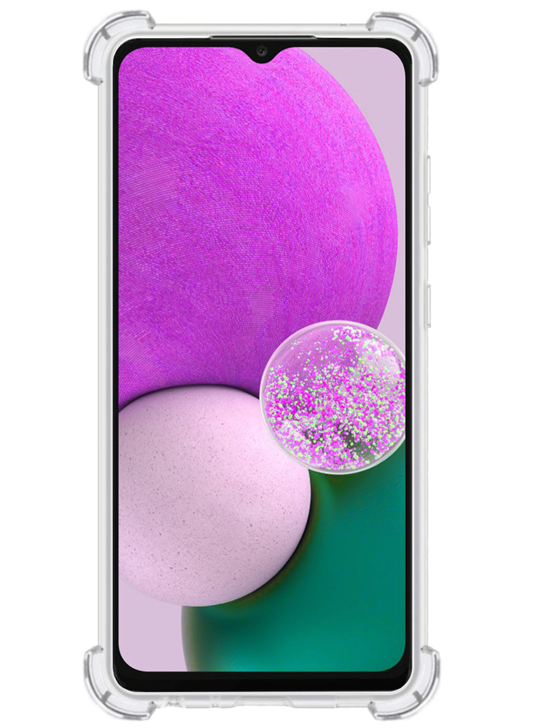 Nomfy Hoesje Geschikt voor Samsung A13 5G Hoesje Shock Proof Cover Case Shockproof Met 2x Screenprotector - Hoes Geschikt voor Samsung Galaxy A13 5G Hoes Siliconen Back Case - Transparant