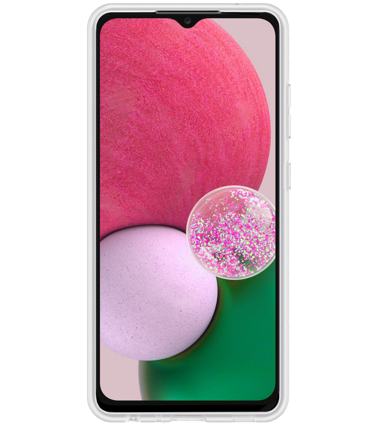 BASEY. Hoes Geschikt voor Samsung A13 5G Hoesje Siliconen Back Cover Case Met Screenprotector - Hoesje Geschikt voor Samsung Galaxy A13 5G Hoes Cover Hoesje - Transparant