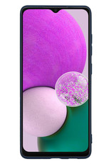 Nomfy Hoesje Geschikt voor Samsung A13 5G Hoesje Siliconen Cover Case Met Screenprotector - Hoes Geschikt voor Samsung Galaxy A13 5G Hoes Back Case - Donkerblauw