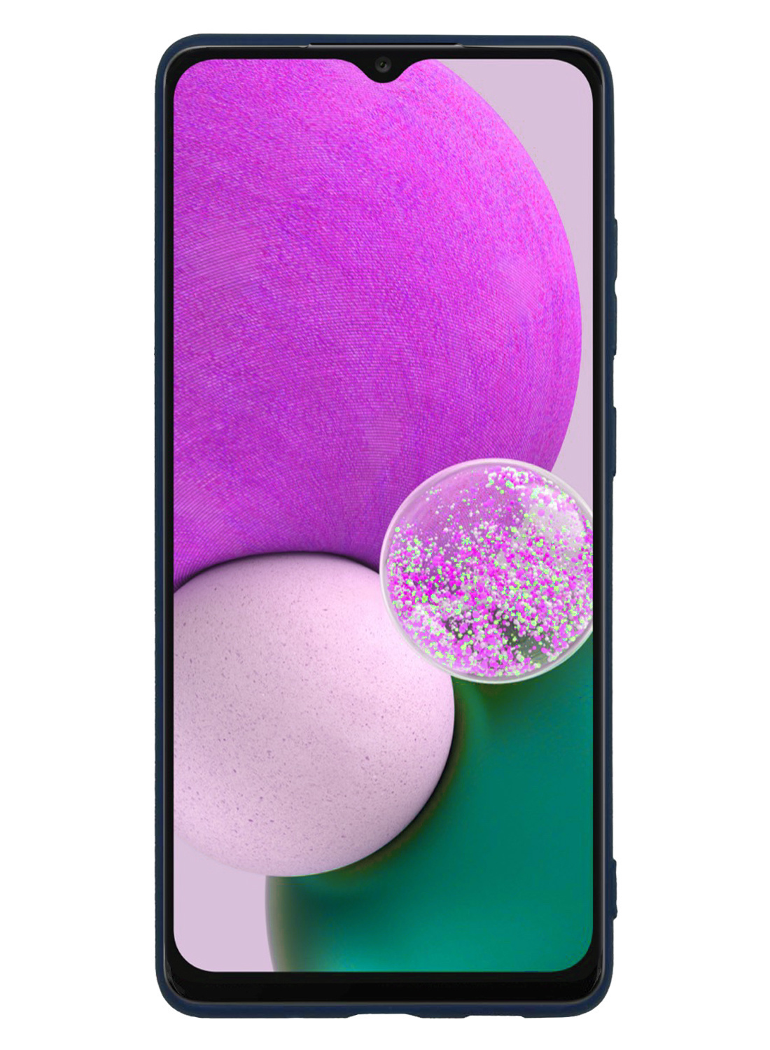 Nomfy Hoesje Geschikt voor Samsung A13 5G Hoesje Siliconen Cover Case Met Screenprotector - Hoes Geschikt voor Samsung Galaxy A13 5G Hoes Back Case - Donkerblauw