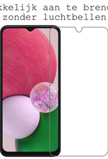 BASEY. Hoes Geschikt voor Samsung A13 5G Hoesje Bookcase Hoes Flip Case Book Cover Met Screenprotector - Hoesje Geschikt voor Samsung Galaxy A13 5G Hoes Book Case Hoesje - Bruin