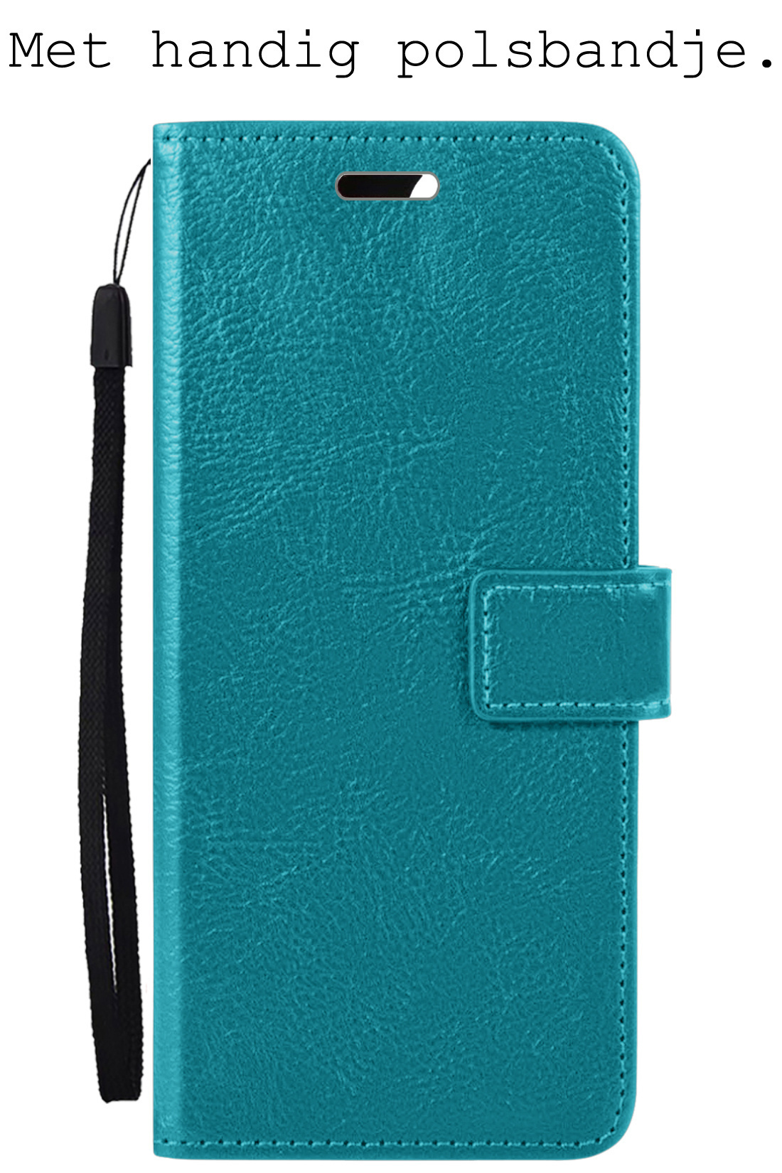 BASEY. Hoes Geschikt voor Samsung A13 5G Hoesje Bookcase Hoes Flip Case Book Cover Met Screenprotector - Hoesje Geschikt voor Samsung Galaxy A13 5G Hoes Book Case Hoesje - Turquoise