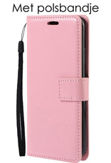 NoXx Hoes Geschikt voor Samsung A13 5G Hoesje Book Case Hoes Flip Cover Wallet Bookcase Met Screenprotector - Lichtroze