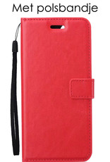 NoXx Hoes Geschikt voor Samsung A13 5G Hoesje Book Case Hoes Flip Cover Wallet Bookcase Met Screenprotector - Rood