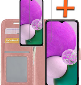 Nomfy Nomfy Samsung Galaxy A13 5G Hoesje Bookcase Rose Goud Met Screenprotector