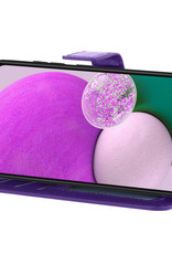 Nomfy Hoesje Geschikt voor Samsung A13 5G Hoes Bookcase Flipcase Book Cover Met 2x Screenprotector - Hoes Geschikt voor Samsung Galaxy A13 5G Hoesje Book Case - Paars