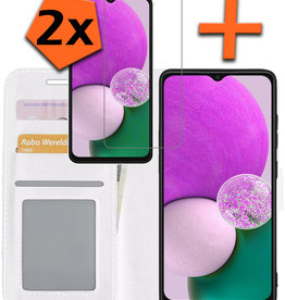 Nomfy Nomfy Samsung Galaxy A13 5G Hoesje Bookcase Wit Met 2x Screenprotector