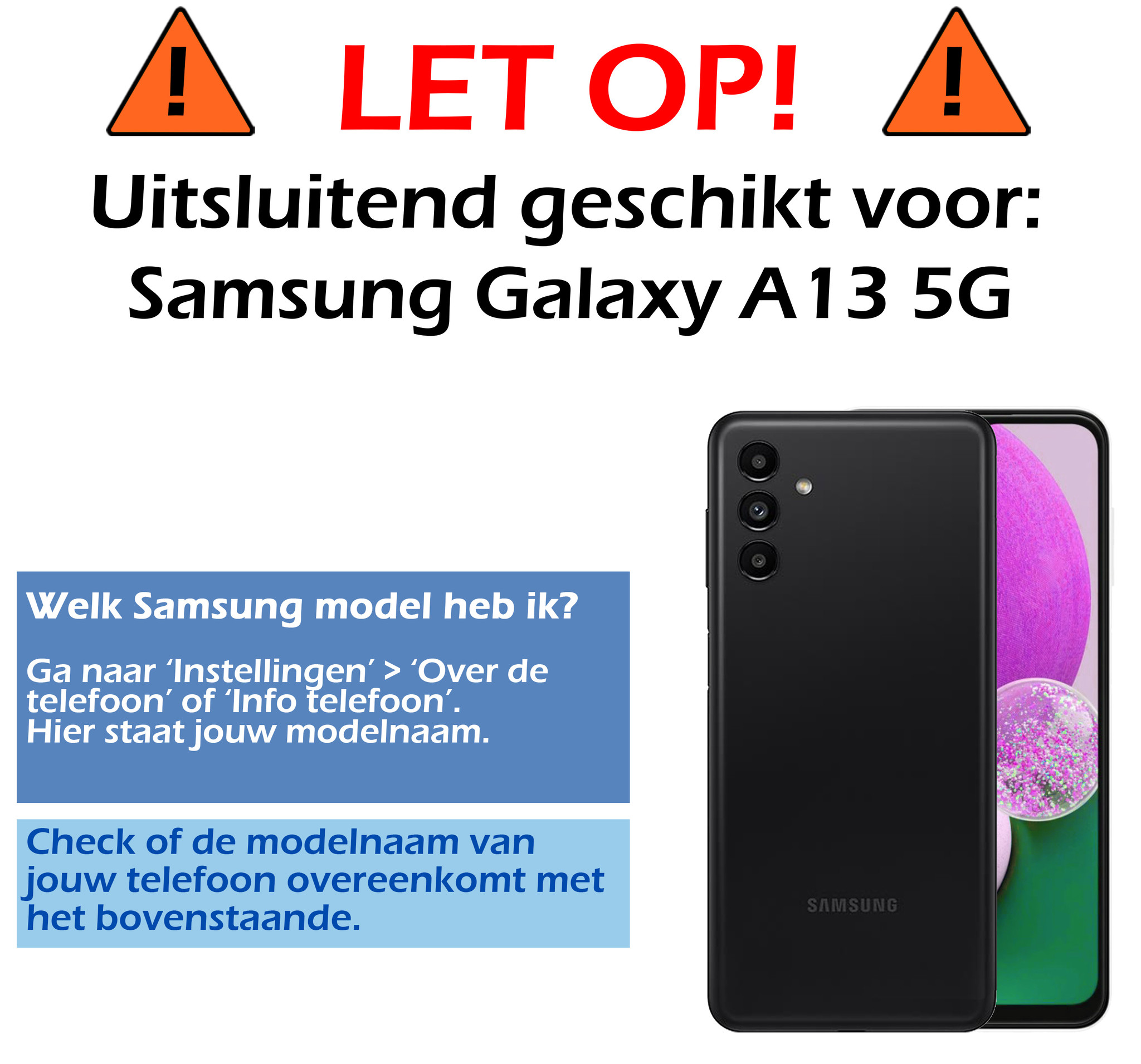Nomfy Samsung Galaxy A13 5G Hoesje Bookcase Met 2x Screenprotector - Samsung Galaxy A13 5G Screenprotector 2x - Samsung Galaxy A13 5G Book Case Met 2x Screenprotector Bruin