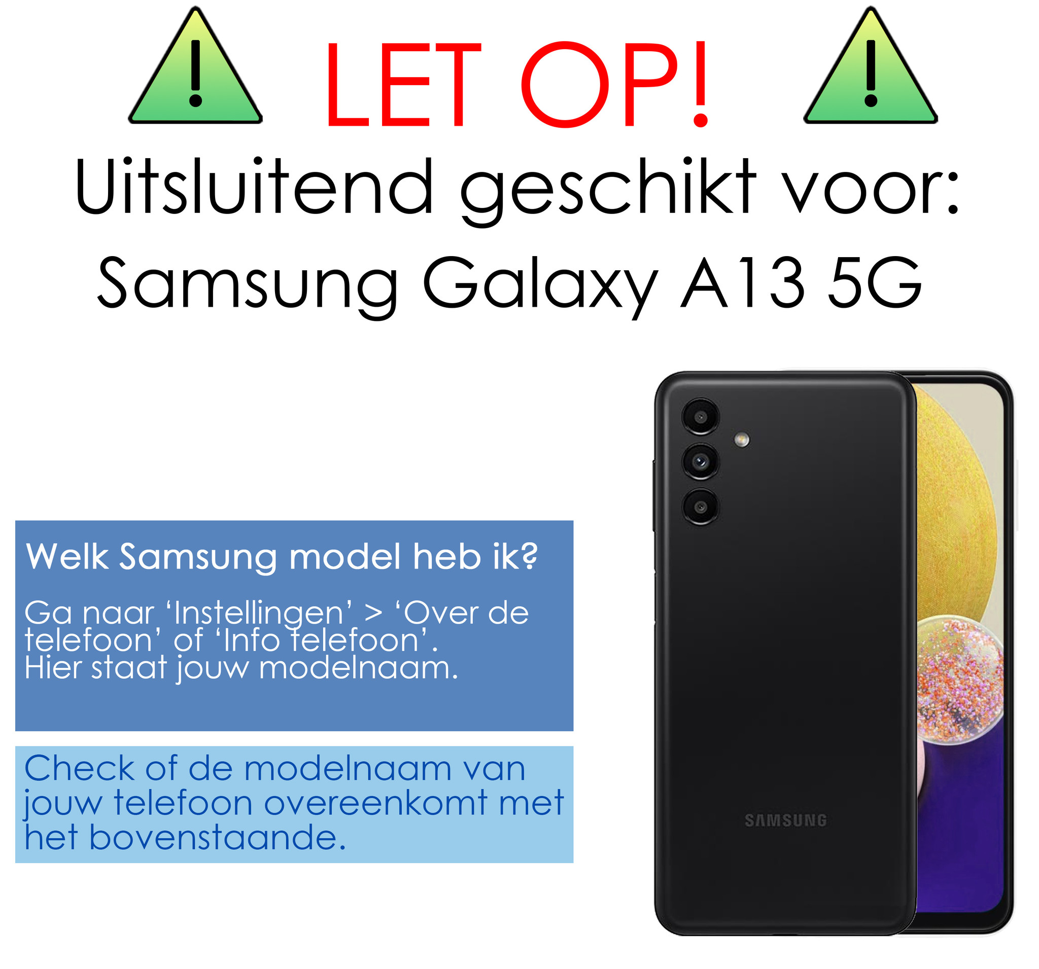 Samsung Galaxy A13 5G Hoesje Bookcase Flip Cover Book Case Met Screenprotector - Zwart