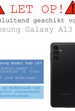 Samsung Galaxy A13 5G Hoesje Bookcase 2x Screenprotector - Samsung Galaxy A13 5G Case Hoes Cover - Samsung Galaxy A13 5G Screenprotector 2x - Turquoise