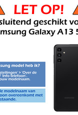 Nomfy Hoesje Geschikt voor Samsung A13 5G Hoesje Siliconen Cover Case Met Screenprotector - Hoes Geschikt voor Samsung Galaxy A13 5G Hoes Back Case - Donkerblauw
