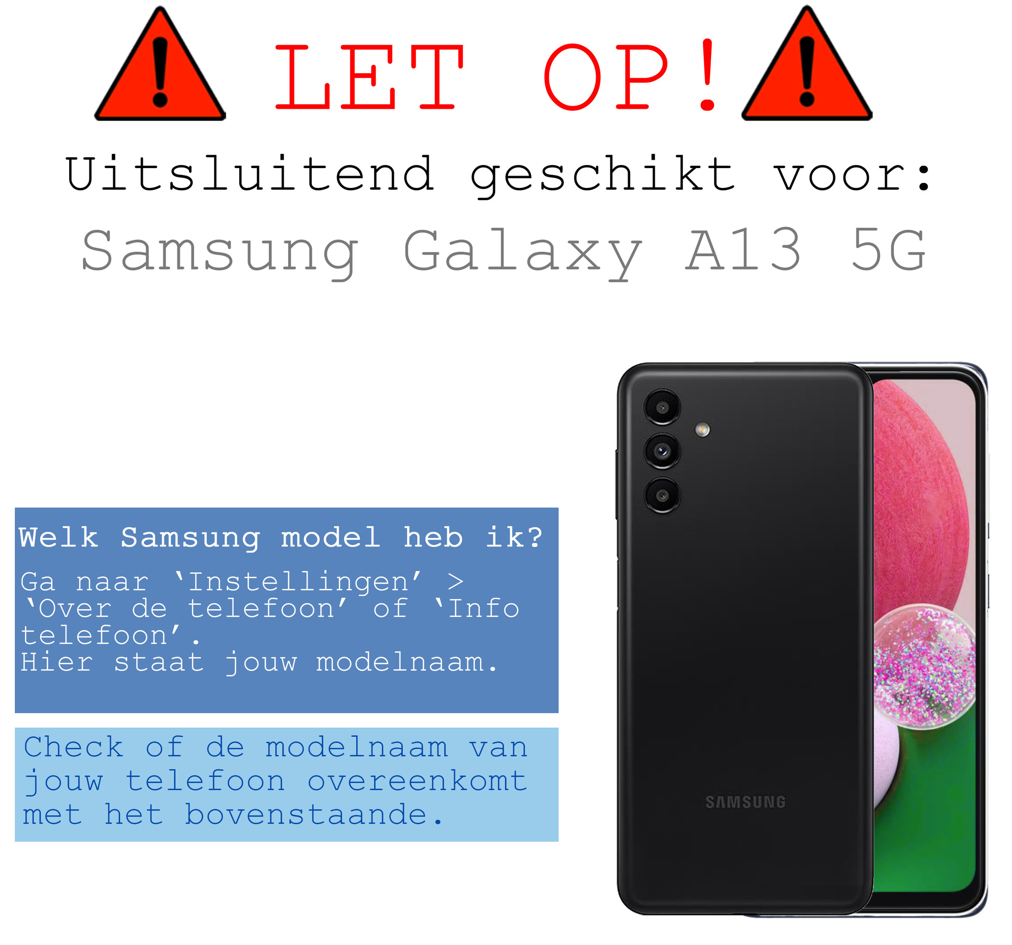 BASEY. Hoes Geschikt voor Samsung A13 5G Hoesje Bookcase Hoes Flip Case Book Cover - Hoesje Geschikt voor Samsung Galaxy A13 5G Hoes Book Case Hoesje - Wit