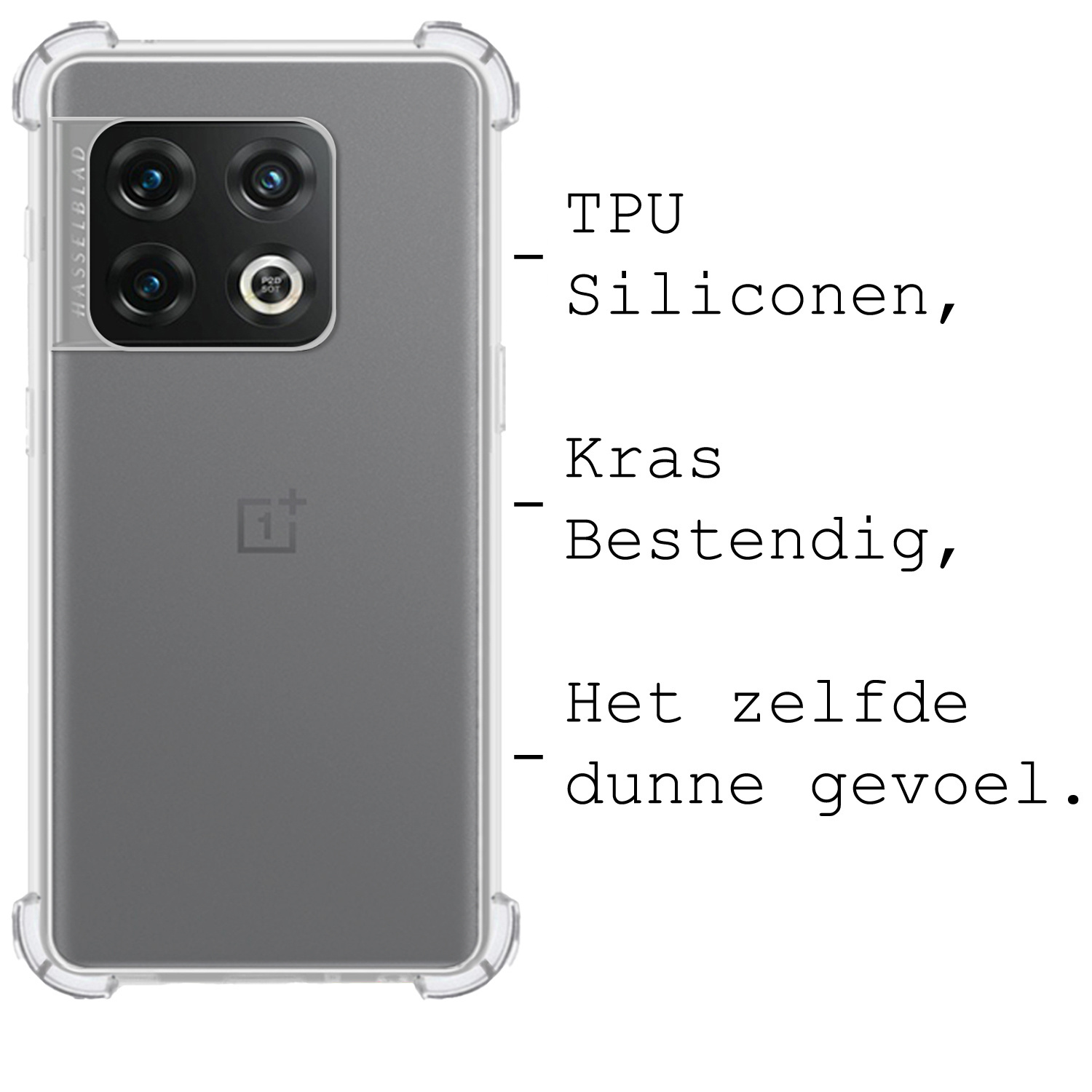 BASEY. Hoes Geschikt voor OnePlus 10 Pro Hoesje Shock Proof Case Hoes Siliconen Met 2x Screenprotector - Hoesje Geschikt voor OnePlus 10 Pro Hoes Cover Shockproof - Transparant