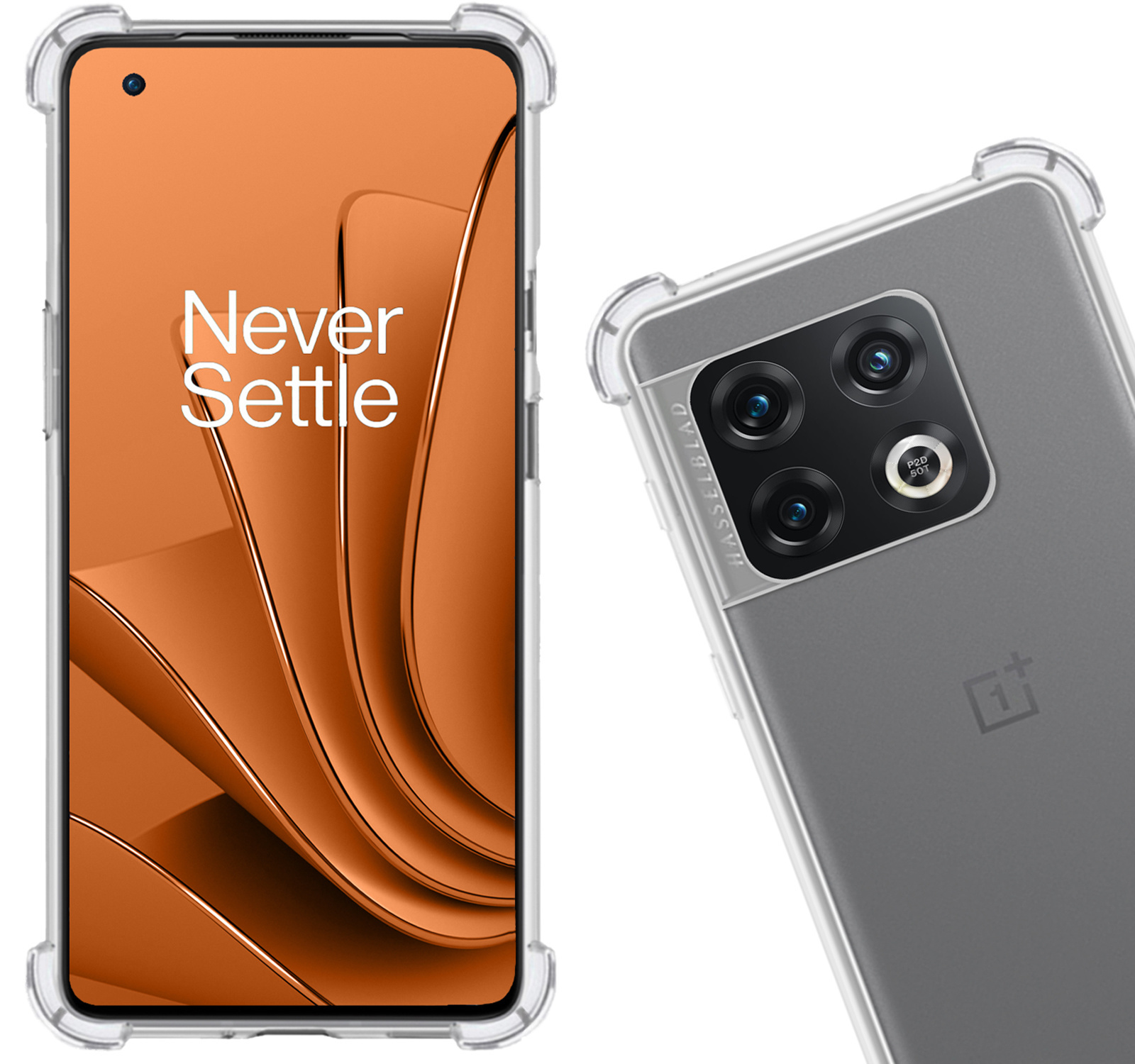 Nomfy Hoesje Geschikt voor OnePlus 10 Pro Hoesje Shock Proof Cover Case Shockproof Met Screenprotector - Hoes Geschikt voor OnePlus 10 Pro Hoes Siliconen Back Case - Transparant