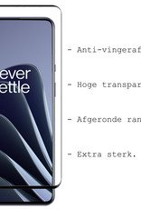 Hoes Geschikt voor OnePlus 10 Pro Hoesje Bookcase Hoes Flip Case Book Cover Met Screenprotector - Hoesje Geschikt voor OnePlus 10 Pro Hoes Book Case Hoesje - Lichtroze