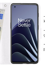 BASEY. Hoes Geschikt voor OnePlus 10 Pro Hoesje Bookcase Hoes Flip Case Book Cover Met Screenprotector - Hoesje Geschikt voor OnePlus 10 Pro Hoes Book Case Hoesje - Wit