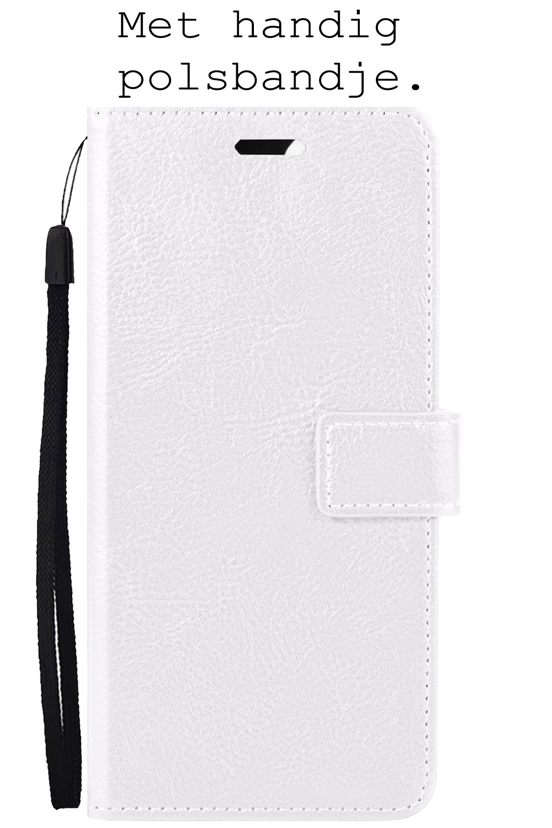 Hoes Geschikt voor OnePlus 10 Pro Hoesje Bookcase Hoes Flip Case Book Cover Met Screenprotector - Hoesje Geschikt voor OnePlus 10 Pro Hoes Book Case Hoesje - Wit