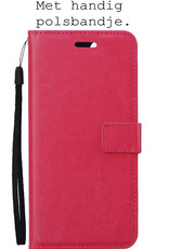 BASEY. Hoes Geschikt voor OnePlus 10 Pro Hoesje Bookcase Hoes Flip Case Book Cover Met 2x Screenprotector - Hoesje Geschikt voor OnePlus 10 Pro Hoes Book Case Hoesje - Rood