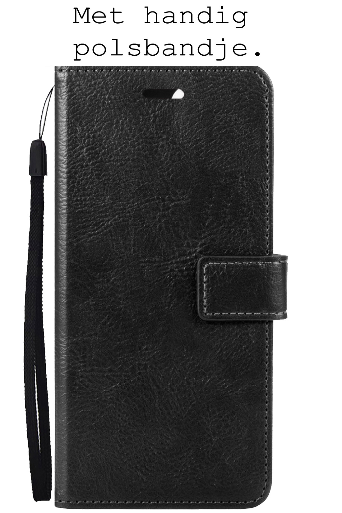 BASEY. Hoes Geschikt voor OnePlus 10 Pro Hoesje Bookcase Hoes Flip Case Book Cover Met 2x Screenprotector - Hoesje Geschikt voor OnePlus 10 Pro Hoes Book Case Hoesje - Zwart