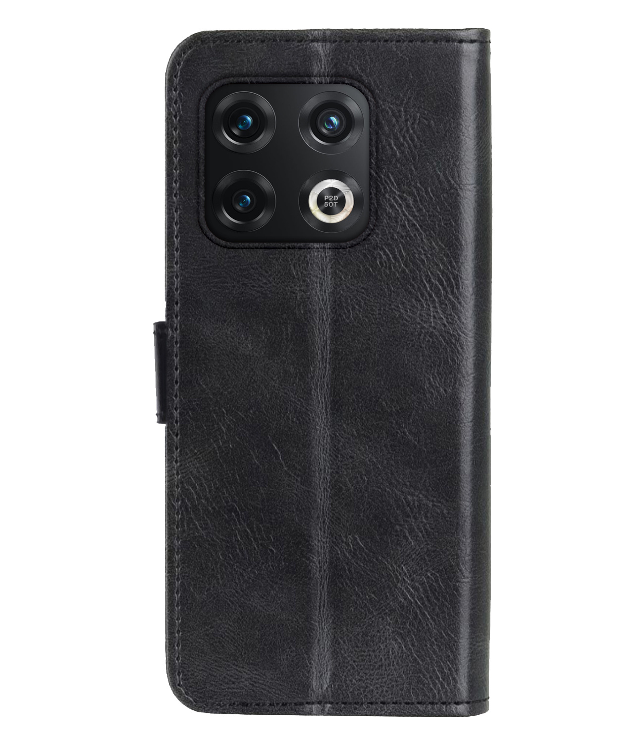 Hoes Geschikt voor OnePlus 10 Pro Hoesje Bookcase Hoes Flip Case Book Cover Met 2x Screenprotector - Hoesje Geschikt voor OnePlus 10 Pro Hoes Book Case Hoesje - Zwart