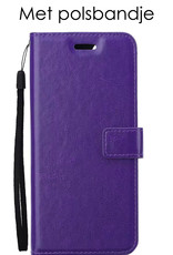 NoXx Hoes Geschikt voor OnePlus 10 Pro Hoesje Book Case Hoes Flip Cover Wallet Bookcase Met Screenprotector - Paars