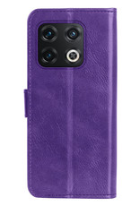 NoXx Hoes Geschikt voor OnePlus 10 Pro Hoesje Book Case Hoes Flip Cover Wallet Bookcase Met Screenprotector - Paars