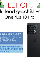 Hoes Geschikt voor OnePlus 10 Pro Hoesje Book Case Hoes Flip Cover Wallet Bookcase Met Screenprotector - Rood