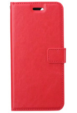 NoXx Hoes Geschikt voor OnePlus 10 Pro Hoesje Book Case Hoes Flip Cover Wallet Bookcase Met Screenprotector - Rood