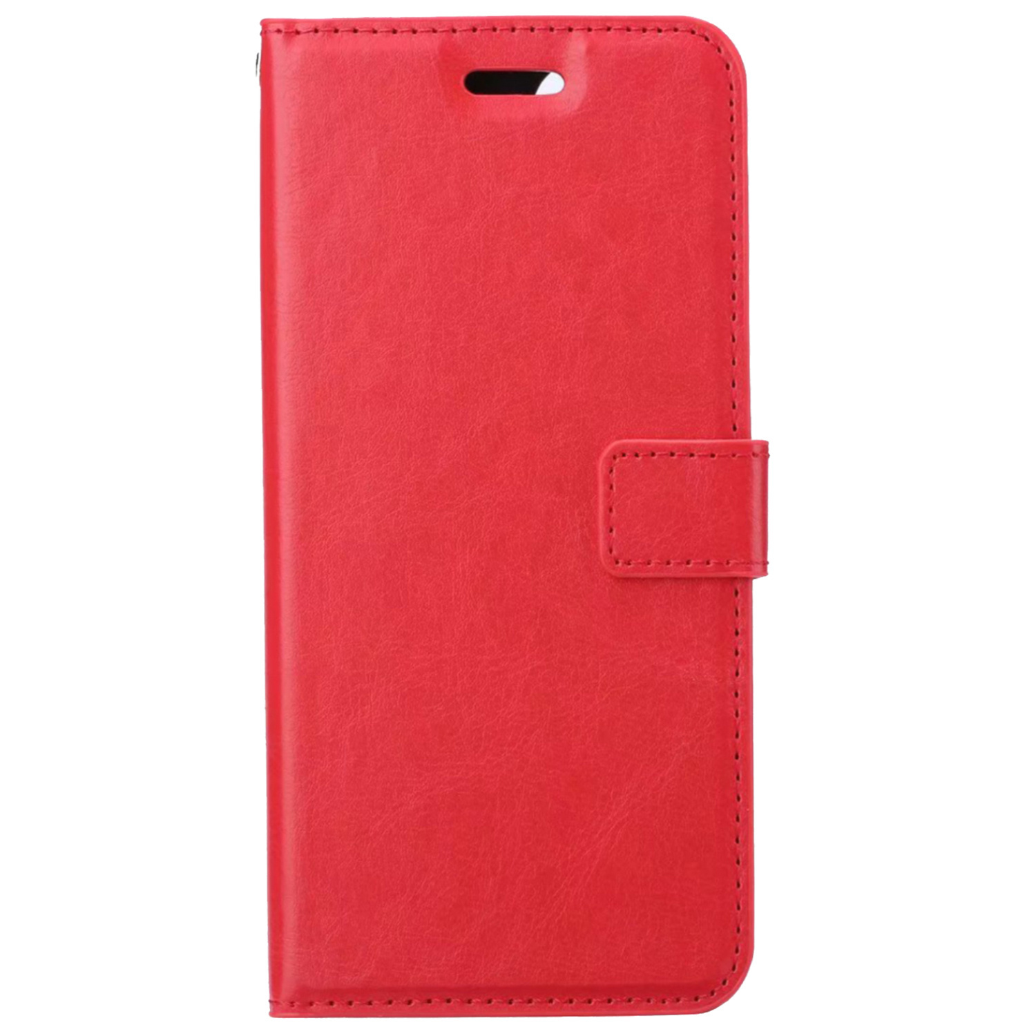 Hoes Geschikt voor OnePlus 10 Pro Hoesje Book Case Hoes Flip Cover Wallet Bookcase Met Screenprotector - Rood