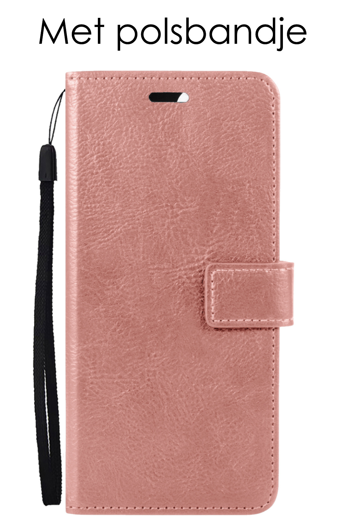 NoXx Hoes Geschikt voor OnePlus 10 Pro Hoesje Book Case Hoes Flip Cover Wallet Bookcase Met Screenprotector - Rosé goud