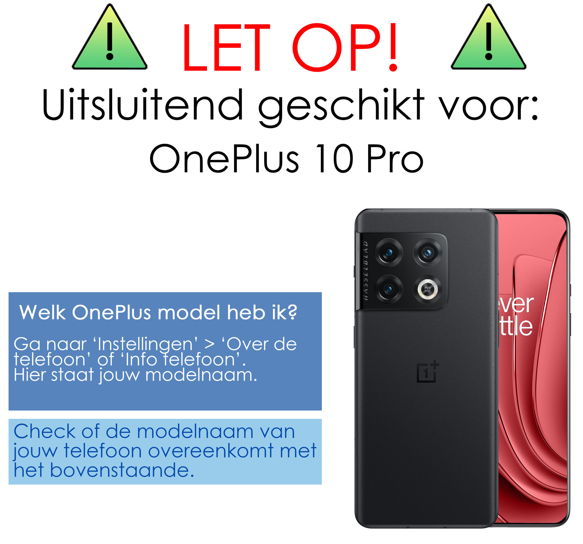 Hoes Geschikt voor OnePlus 10 Pro Hoesje Book Case Hoes Flip Cover Wallet Bookcase Met Screenprotector - Wit