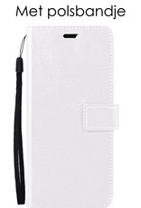 NoXx Hoes Geschikt voor OnePlus 10 Pro Hoesje Book Case Hoes Flip Cover Wallet Bookcase Met Screenprotector - Wit