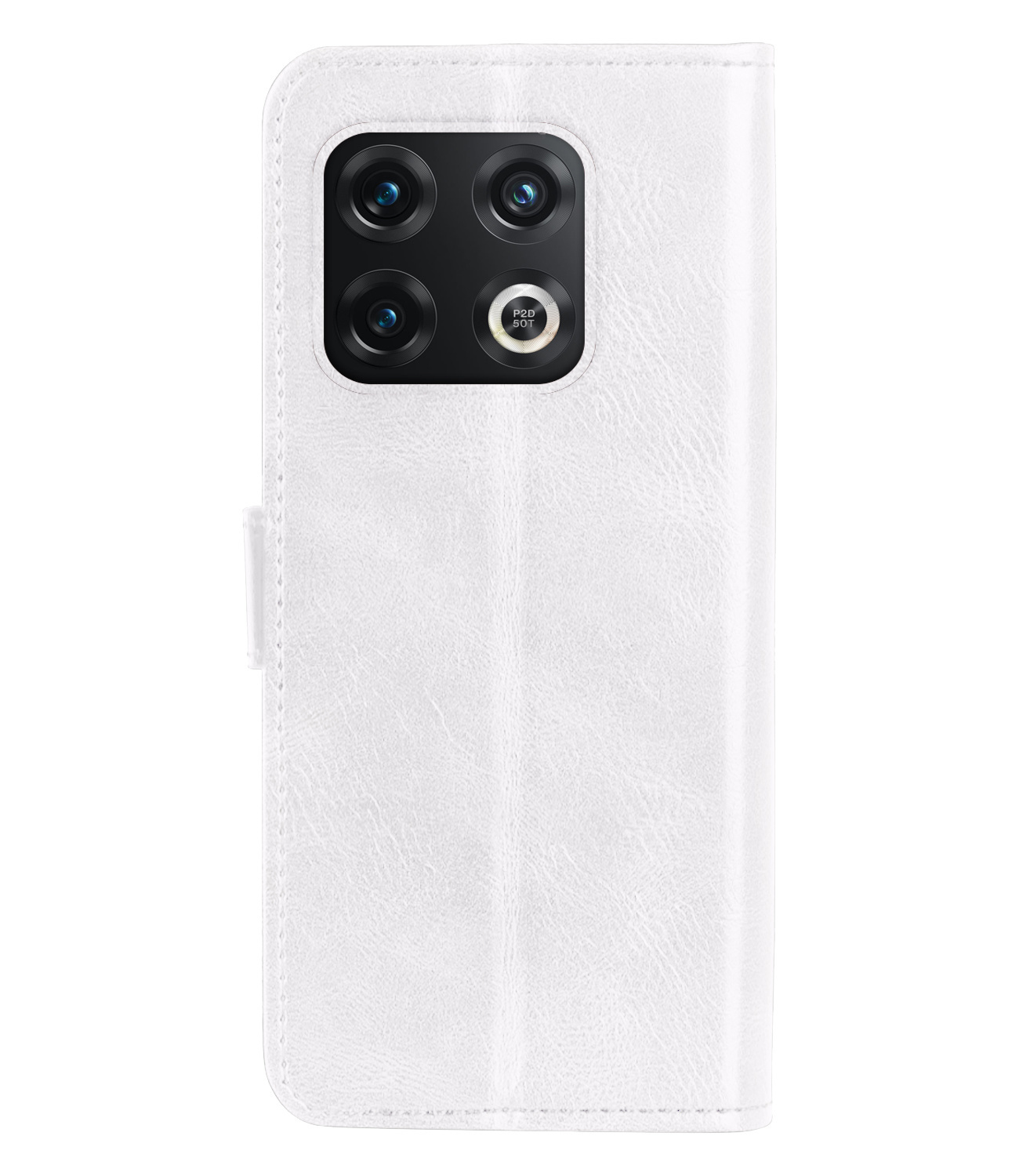 NoXx Hoes Geschikt voor OnePlus 10 Pro Hoesje Book Case Hoes Flip Cover Wallet Bookcase Met Screenprotector - Wit