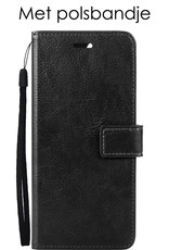 NoXx Hoes Geschikt voor OnePlus 10 Pro Hoesje Book Case Hoes Flip Cover Wallet Bookcase Met Screenprotector - Zwart