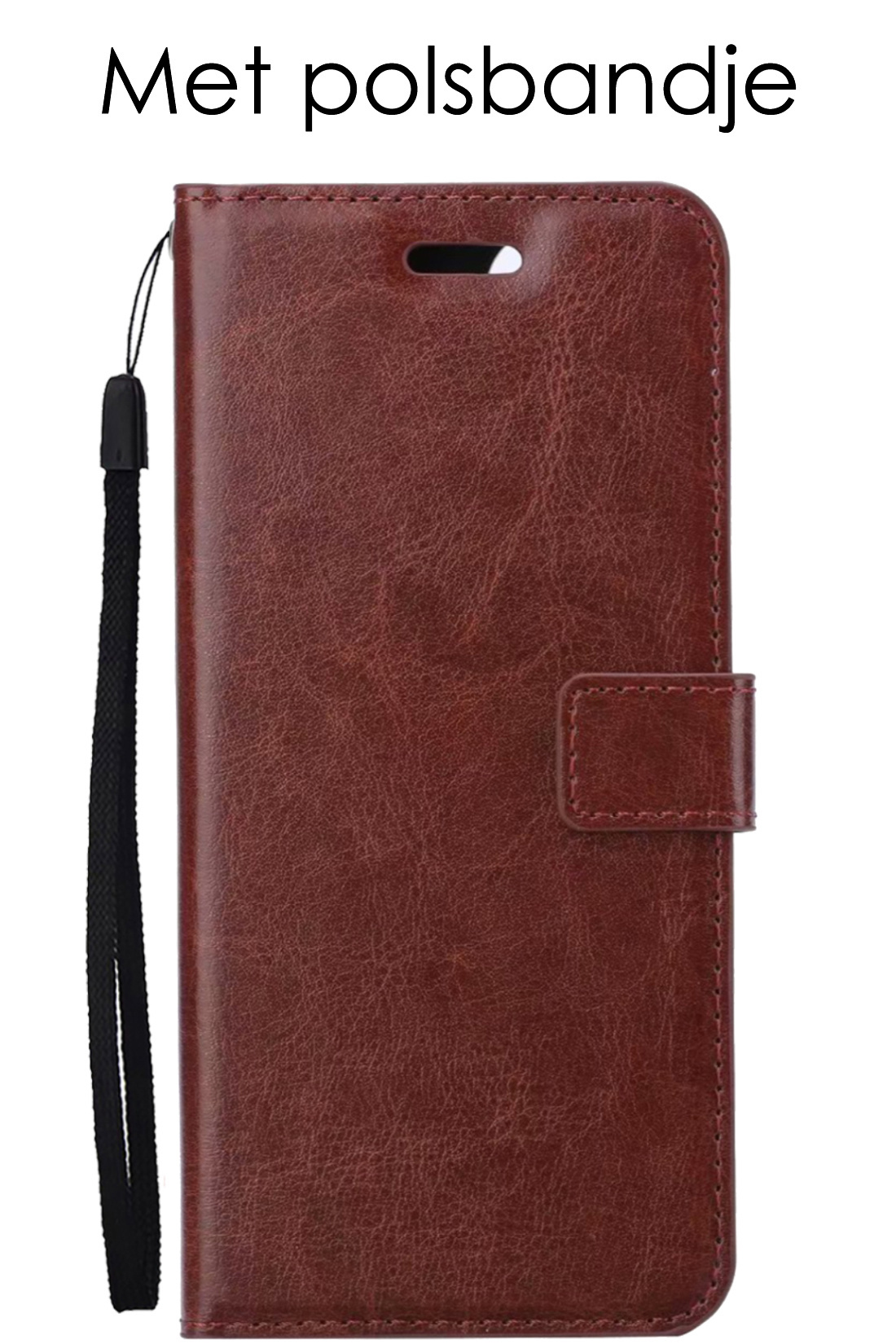 NoXx Hoes Geschikt voor OnePlus 10 Pro Hoesje Book Case Hoes Flip Cover Wallet Bookcase Met 2x Screenprotector - Bruin
