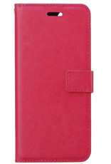 NoXx Hoes Geschikt voor OnePlus 10 Pro Hoesje Book Case Hoes Flip Cover Wallet Bookcase Met 2x Screenprotector - Donkerroze