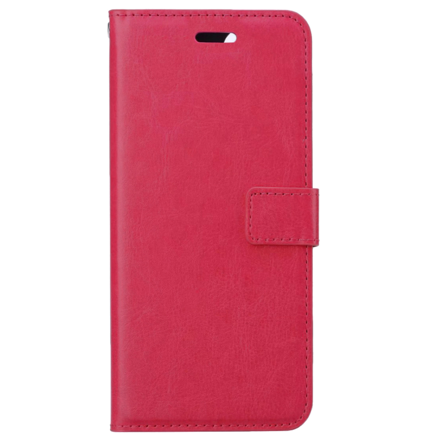 NoXx Hoes Geschikt voor OnePlus 10 Pro Hoesje Book Case Hoes Flip Cover Wallet Bookcase Met 2x Screenprotector - Donkerroze