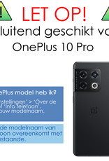 NoXx Hoes Geschikt voor OnePlus 10 Pro Hoesje Book Case Hoes Flip Cover Wallet Bookcase Met 2x Screenprotector - Zwart