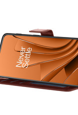 Nomfy Hoesje Geschikt voor OnePlus 10 Pro Hoes Bookcase Flipcase Book Cover Met Screenprotector - Hoes Geschikt voor OnePlus 10 Pro Hoesje Book Case - Bruin