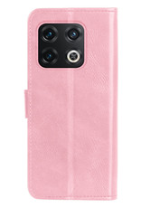 OnePlus 10 Pro Hoesje Bookcase Met Screenprotector - OnePlus 10 Pro Screenprotector - OnePlus 10 Pro Book Case Met Screenprotector Licht Roze