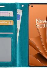 OnePlus 10 Pro Hoesje Bookcase Met Screenprotector - OnePlus 10 Pro Screenprotector - OnePlus 10 Pro Book Case Met Screenprotector Turquoise