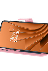 OnePlus 10 Pro Hoesje Bookcase Met 2x Screenprotector - OnePlus 10 Pro Screenprotector 2x - OnePlus 10 Pro Book Case Met 2x Screenprotector Licht Roze