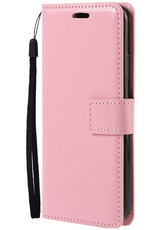 Nomfy Hoesje Geschikt voor OnePlus 10 Pro Hoes Bookcase Flipcase Book Cover Met 2x Screenprotector - Hoes Geschikt voor OnePlus 10 Pro Hoesje Book Case - Lichtroze