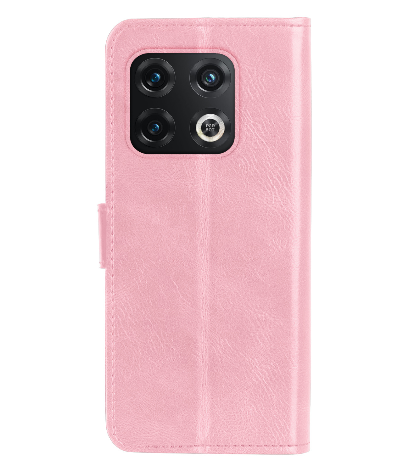Nomfy Hoesje Geschikt voor OnePlus 10 Pro Hoes Bookcase Flipcase Book Cover Met 2x Screenprotector - Hoes Geschikt voor OnePlus 10 Pro Hoesje Book Case - Lichtroze